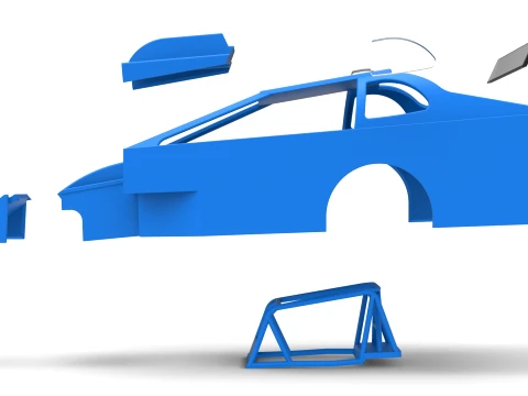 Shell of Northeast Dirt Modified stock car Version 2 Scale 1 to 25 3D Print Model