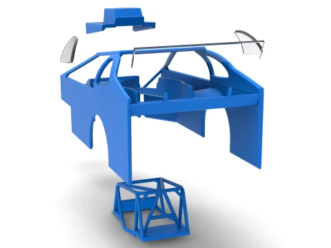 Shell of Northeast Dirt Modified stock car Version 2 Scale 1 to 25 3D Print Model