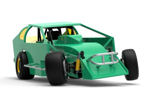 ノースイースト ダート バージョン 2 スケール 1 ～ 25 を回転させながら改造したストックカー 3Dプリントモデル