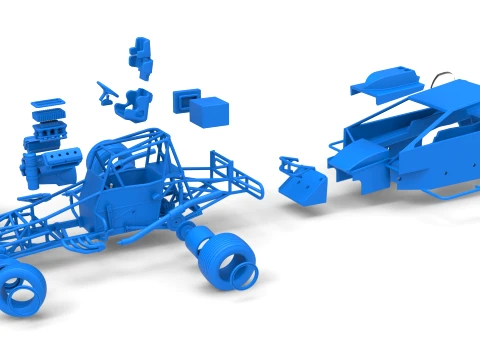 ノースイースト ダート バージョン 2 スケール 1 ～ 25 を回転させながら改造したストックカー 3Dプリントモデル