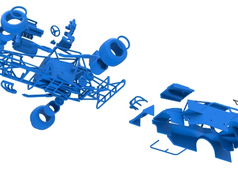 ノースイースト ダート バージョン 2 スケール 1 ～ 25 を回転させながら改造したストックカー 3Dプリントモデル