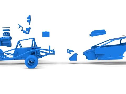 ノースイースト ダート バージョン 2 スケール 1 ～ 25 を回転させながら改造したストックカー 3Dプリントモデル