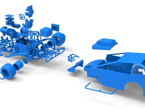 ノースイースト ダート バージョン 2 スケール 1 ～ 25 を回転させながら改造したストックカー 3Dプリントモデル