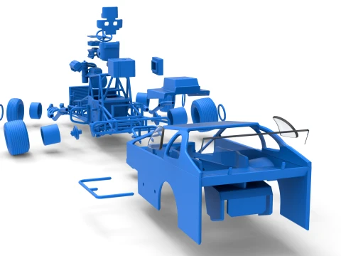ノースイースト ダート バージョン 2 スケール 1 ～ 25 を回転させながら改造したストックカー 3Dプリントモデル