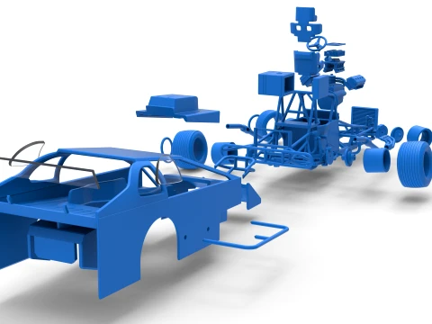 ノースイースト ダート バージョン 2 スケール 1 ～ 25 を回転させながら改造したストックカー 3Dプリントモデル
