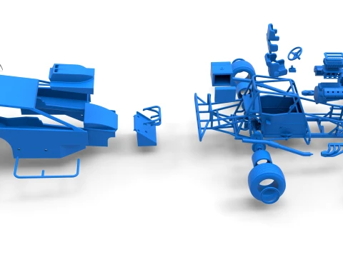 ノースイースト ダート バージョン 2 スケール 1 ～ 25 を回転させながら改造したストックカー 3Dプリントモデル