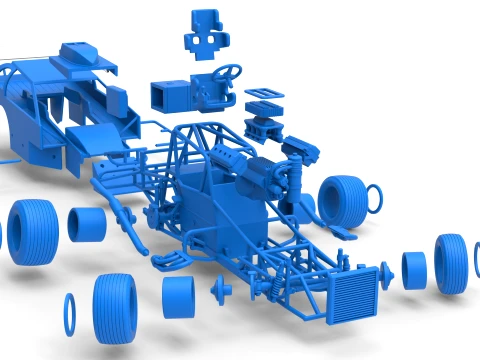 ノースイースト ダート バージョン 2 スケール 1 ～ 25 を回転させながら改造したストックカー 3Dプリントモデル