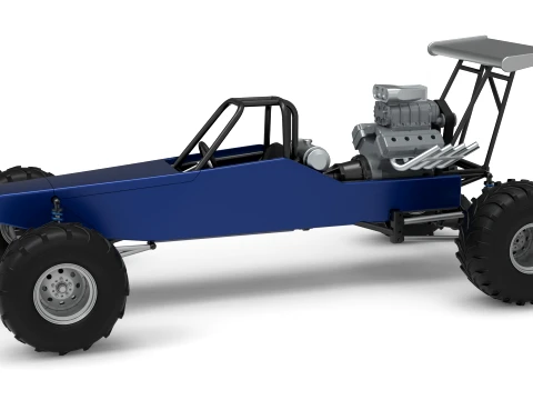 Vintage Mud dragster Escala 1 a 25 Modelo de impresión 3D