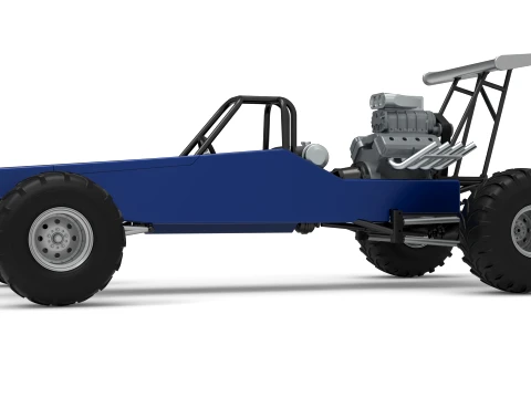 Vintage Mud dragster Scale 1 to 25 3D Print Model