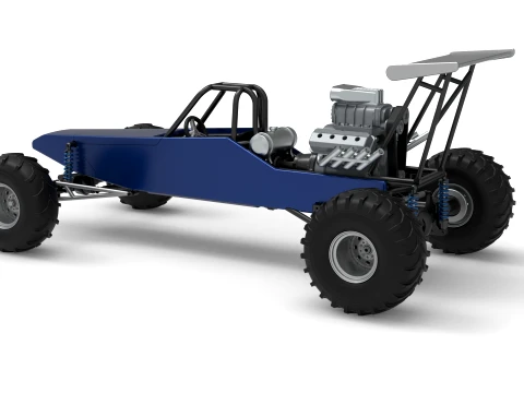 Vintage Mud dragster Scale 1 to 25 3D Print Model