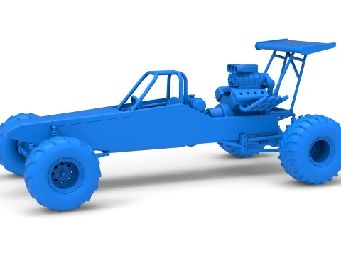 Vintage Mud dragster Scale 1 to 25 3D Print Model