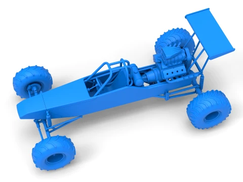 Vintage Mud dragster Scale 1 to 25 3D Print Model