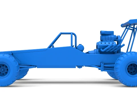 Vintage Mud dragster Scale 1 to 25 3D Print Model