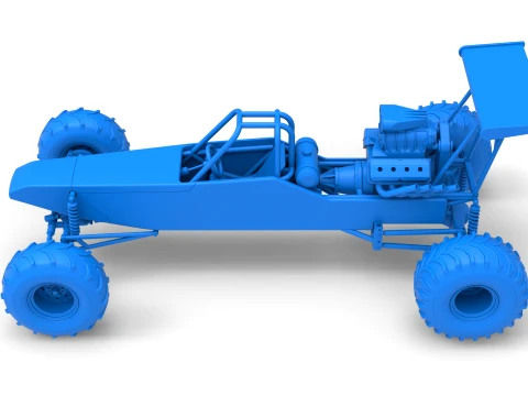 Vintage Mud dragster Scale 1 to 25 3D Print Model