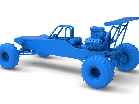 Vintage Mud dragster Scale 1 to 25 3D Print Model