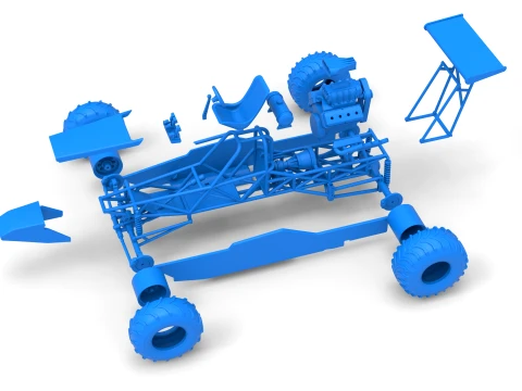 Vintage Mud dragster Scale 1 to 25 3D Print Model