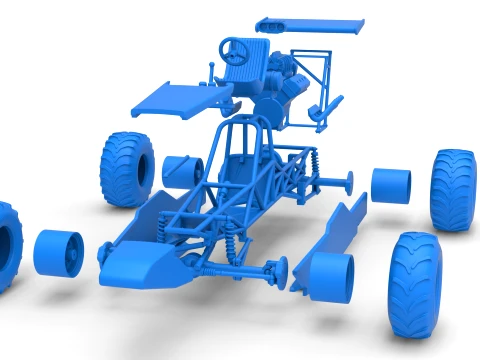 Vintage Mud dragster Scale 1 to 25 3D Print Model