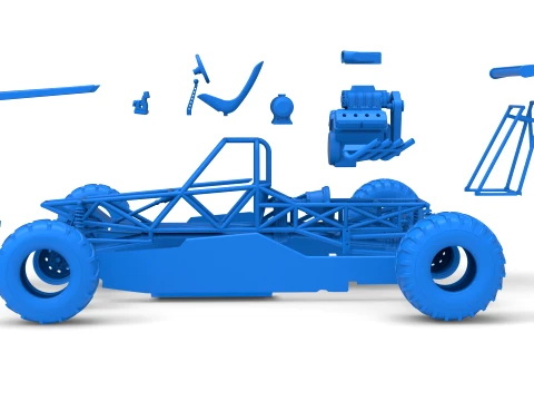 Vintage Mud dragster Scale 1 to 25 3D Print Model