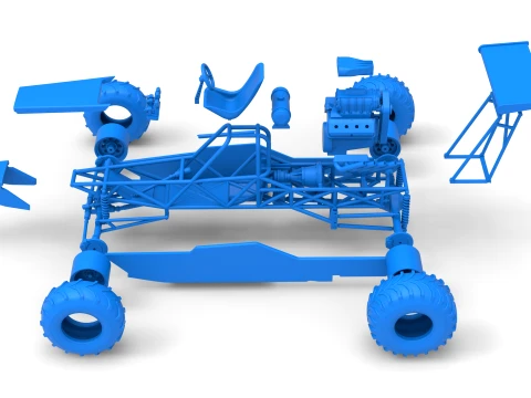 Vintage Mud dragster Scale 1 to 25 3D Print Model