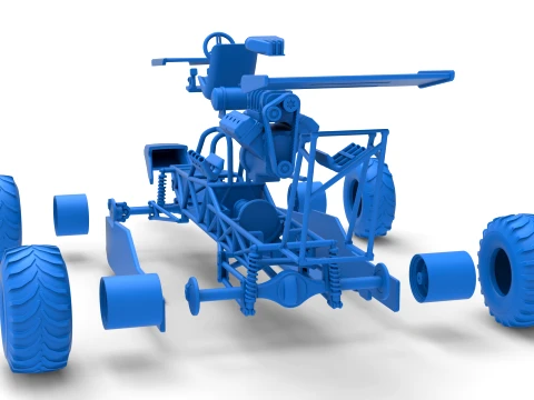 Vintage Mud dragster Scale 1 to 25 3D Print Model