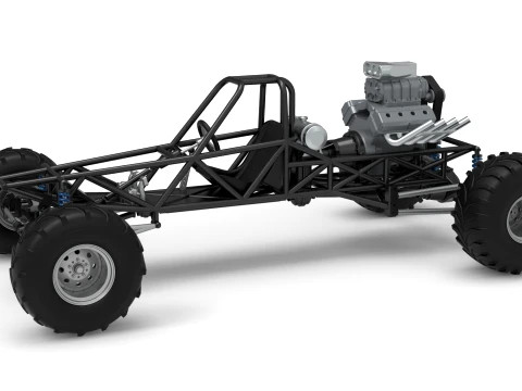 Vintage Mud dragster Base Escala 1 a 25 Modelo de impresión 3D