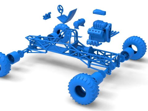 Vintage Mud dragster Base Scale 1 to 25 3D Print Model