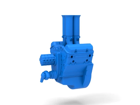Motor V4 Escala 1 a 25 Modelo de impresión 3D