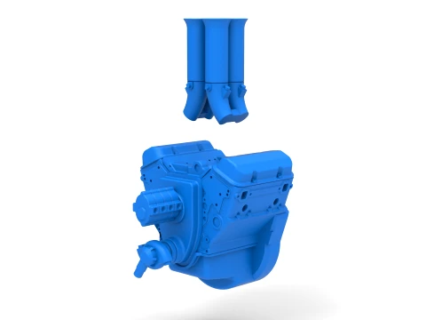 Engine V4 Scale 1 to 25 3D Print Model