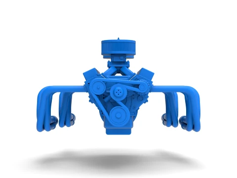 Engine V16 Scale 1 to 25 3D Print Model