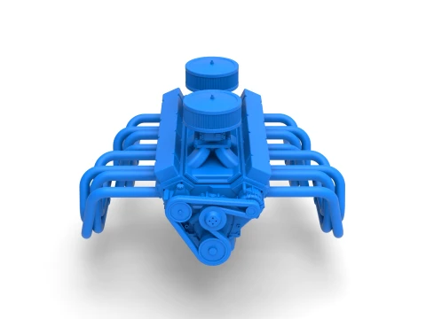 Engine V16 Scale 1 to 25 3D Print Model