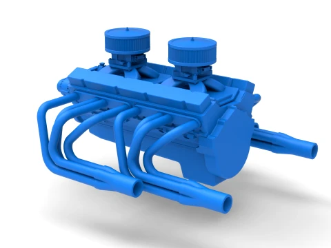 Engine V16 Scale 1 to 25 3D Print Model
