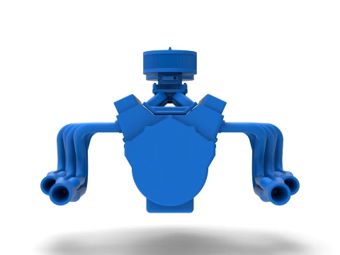 Engine V16 Scale 1 to 25 3D Print Model