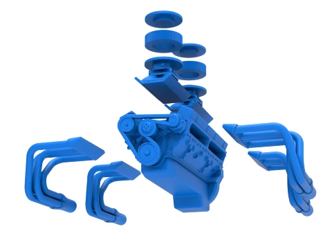 Engine V16 Scale 1 to 25 3D Print Model