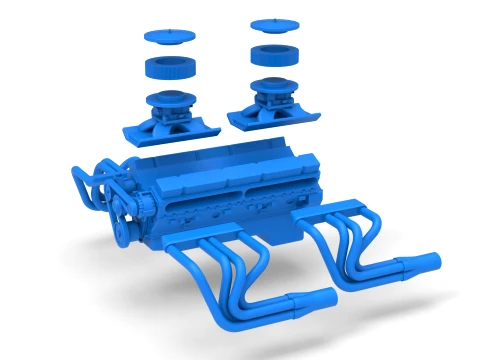 Engine V16 Scale 1 to 25 3D Print Model