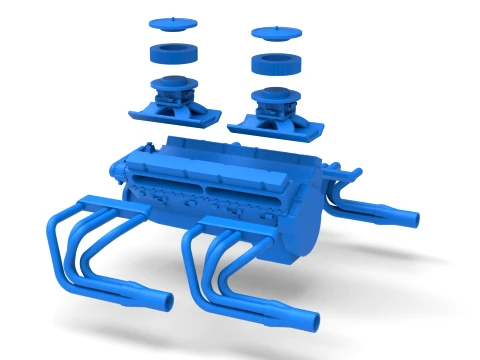 Engine V16 Scale 1 to 25 3D Print Model
