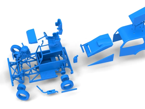 New Zealand Ministock car while turning Version 3 Scale 1 to 25 3D Print Model