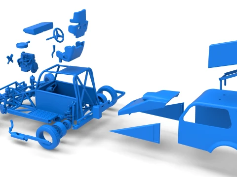 New Zealand Ministock car while turning Version 3 Scale 1 to 25 3D Print Model