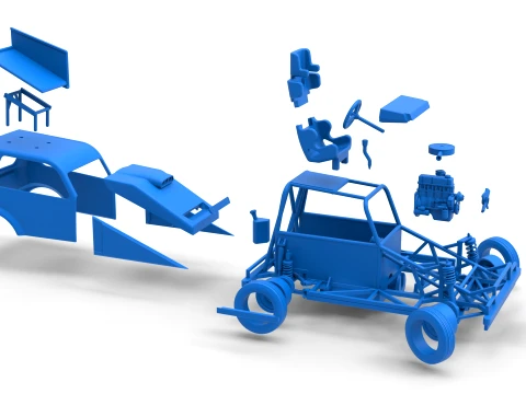 New Zealand Ministock car while turning Version 3 Scale 1 to 25 3D Print Model
