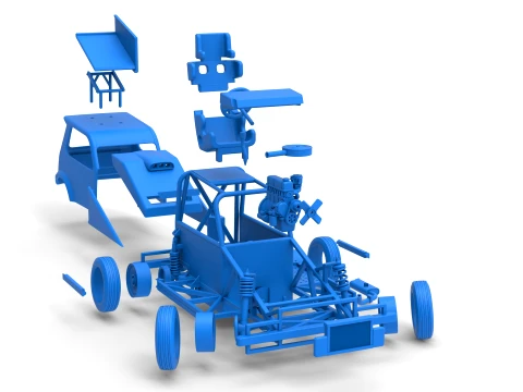 New Zealand Ministock car while turning Version 3 Scale 1 to 25 3D Print Model