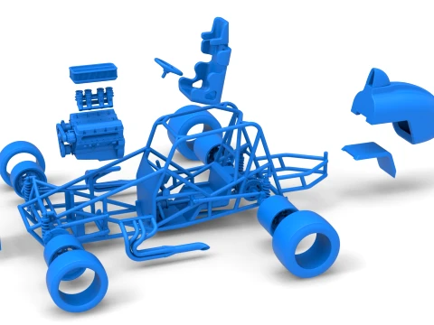 Pavement Silver Crown Car Base Version 3 Scale 1 to 25 3D Print Model
