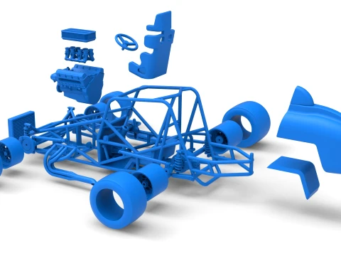 Pavement Silver Crown Car Base Version 3 Scale 1 to 25 3D Print Model