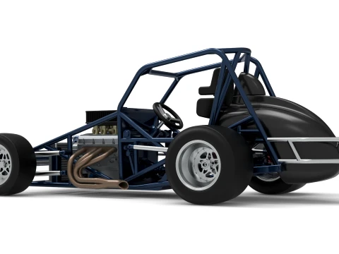 Sprint car Base Version 2 Scale 1 to 25 3D Print Model