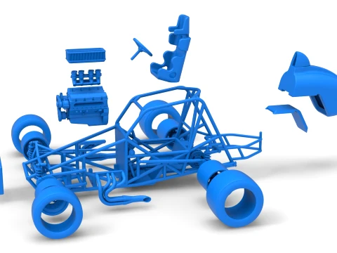 Sprint car Base Version 2 Scale 1 to 25 3D Print Model