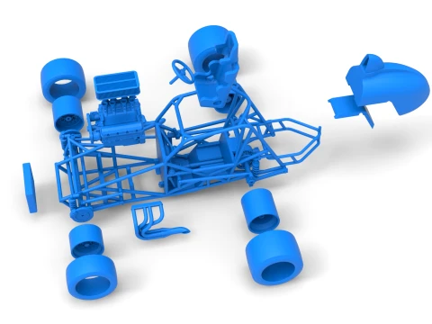 Sprint car Base Version 2 Scale 1 to 25 3D Print Model