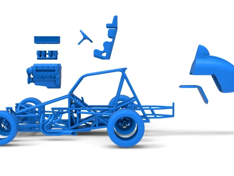 Sprint car Base Version 2 Scale 1 to 25 3D Print Model
