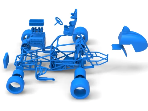 Sprint car Base Version 2 Scale 1 to 25 3D Print Model