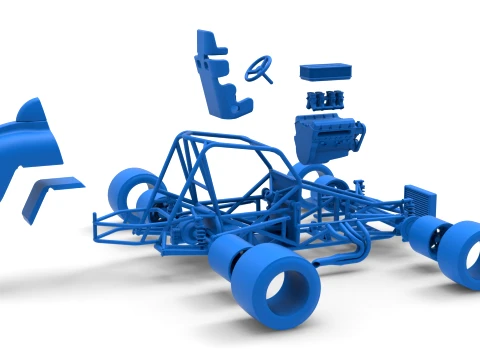 Sprint car Base Version 2 Scale 1 to 25 3D Print Model