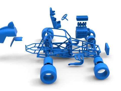 Sprint car Base Version 2 Scale 1 to 25 3D Print Model