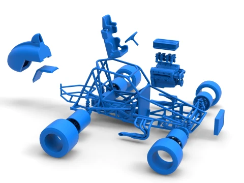 Sprint car Base Version 2 Scale 1 to 25 3D Print Model