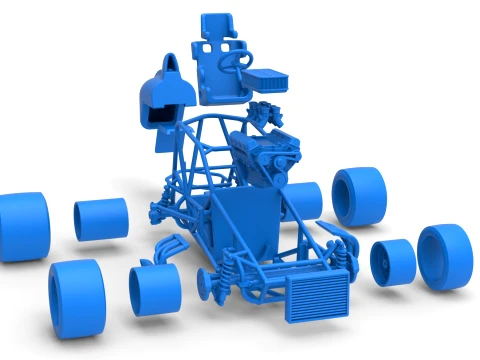 Sprint car Base Version 2 Scale 1 to 25 3D Print Model